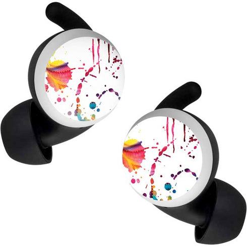 Chromatic Splatter White Google Pixel Buds Skin